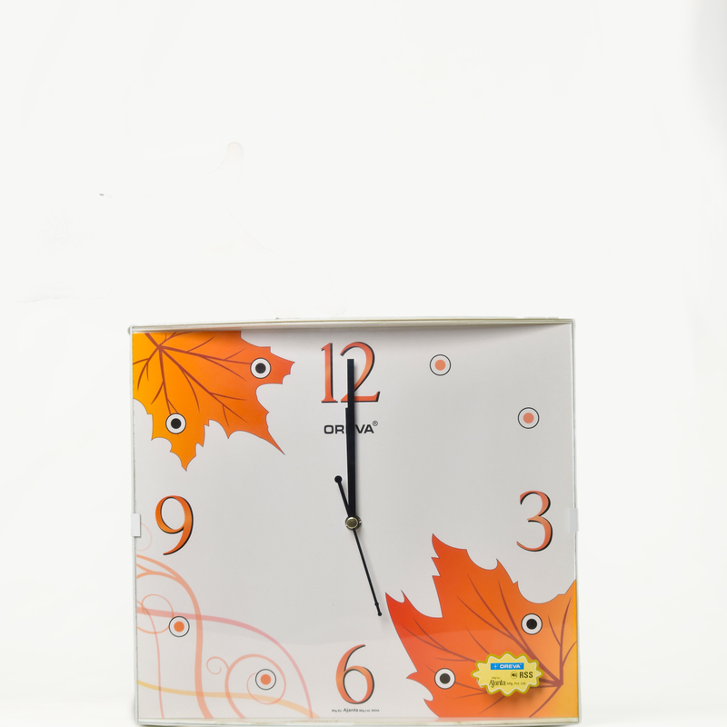 Wall Clock - Orange flowers